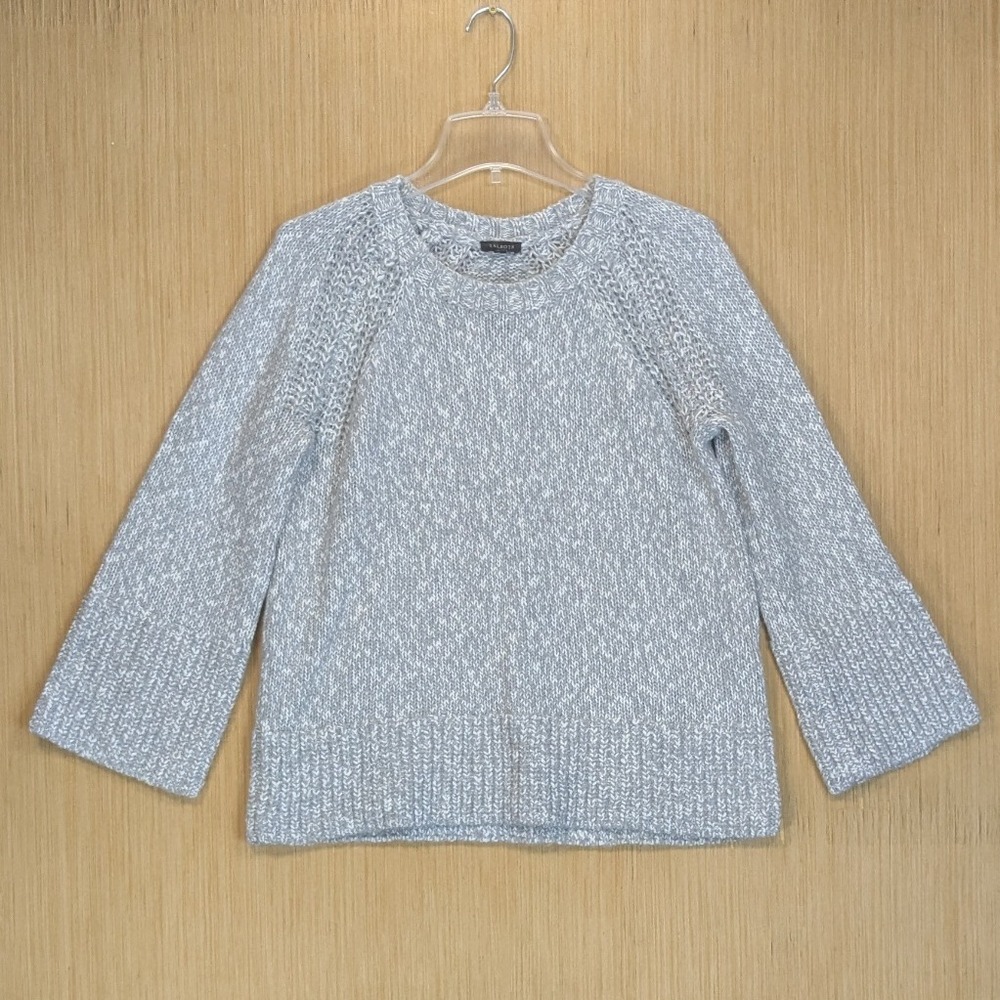 Talbots Sweater Chunky Knit Gray Women's‎ Medium Minamilist Cozy Coastal Grandma